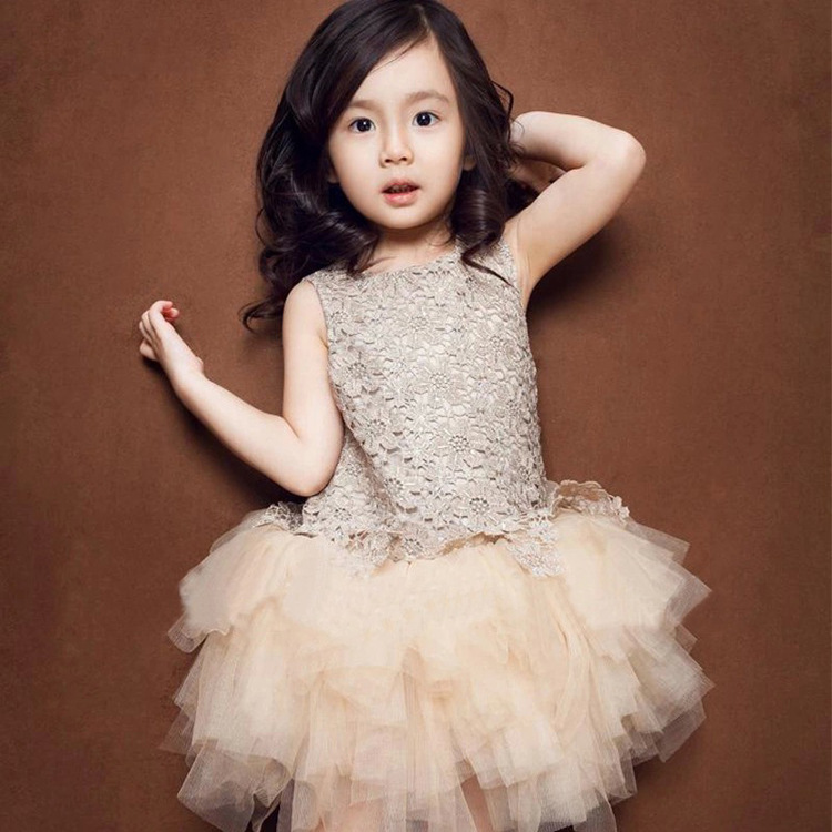

Girls Lace TUTU Dres for Kids Clothing 2020 Summer Fashion Sleeveless Vest Embroidery Lace Princess Party Dresses Baby Tutu Skirt M1242, As photo