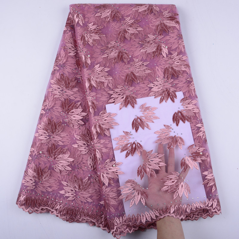 

Best Selling African French Lace Fabric High Quality African Tulle Lace Fabric For Wedding Heavy Beaded Nigerian