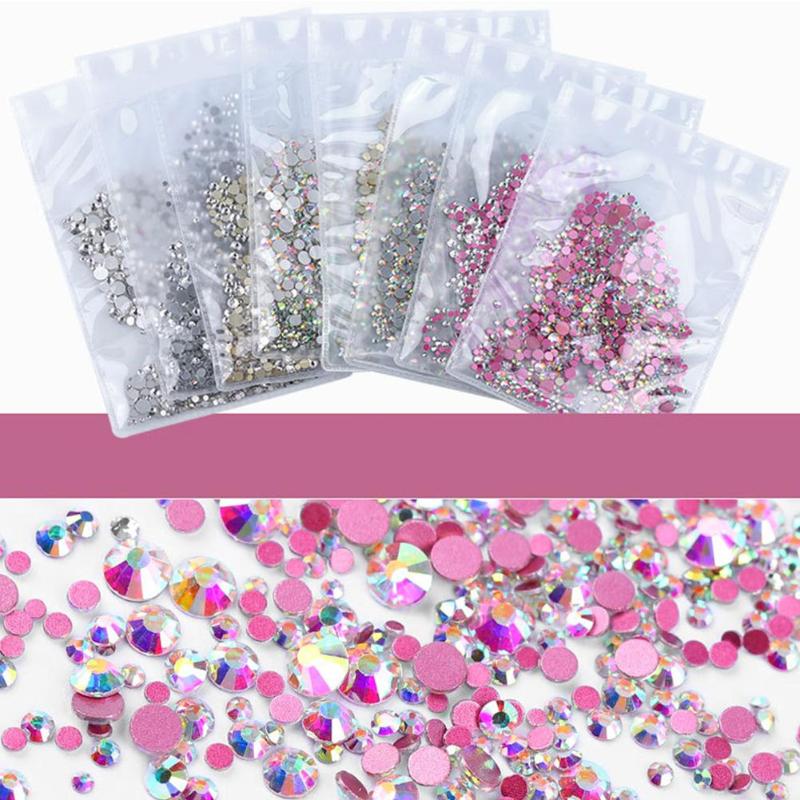 

1440Pcs Glitter DIY 3D Flat Nail Art Rhinestone Sequins Decoration Manicure Tips