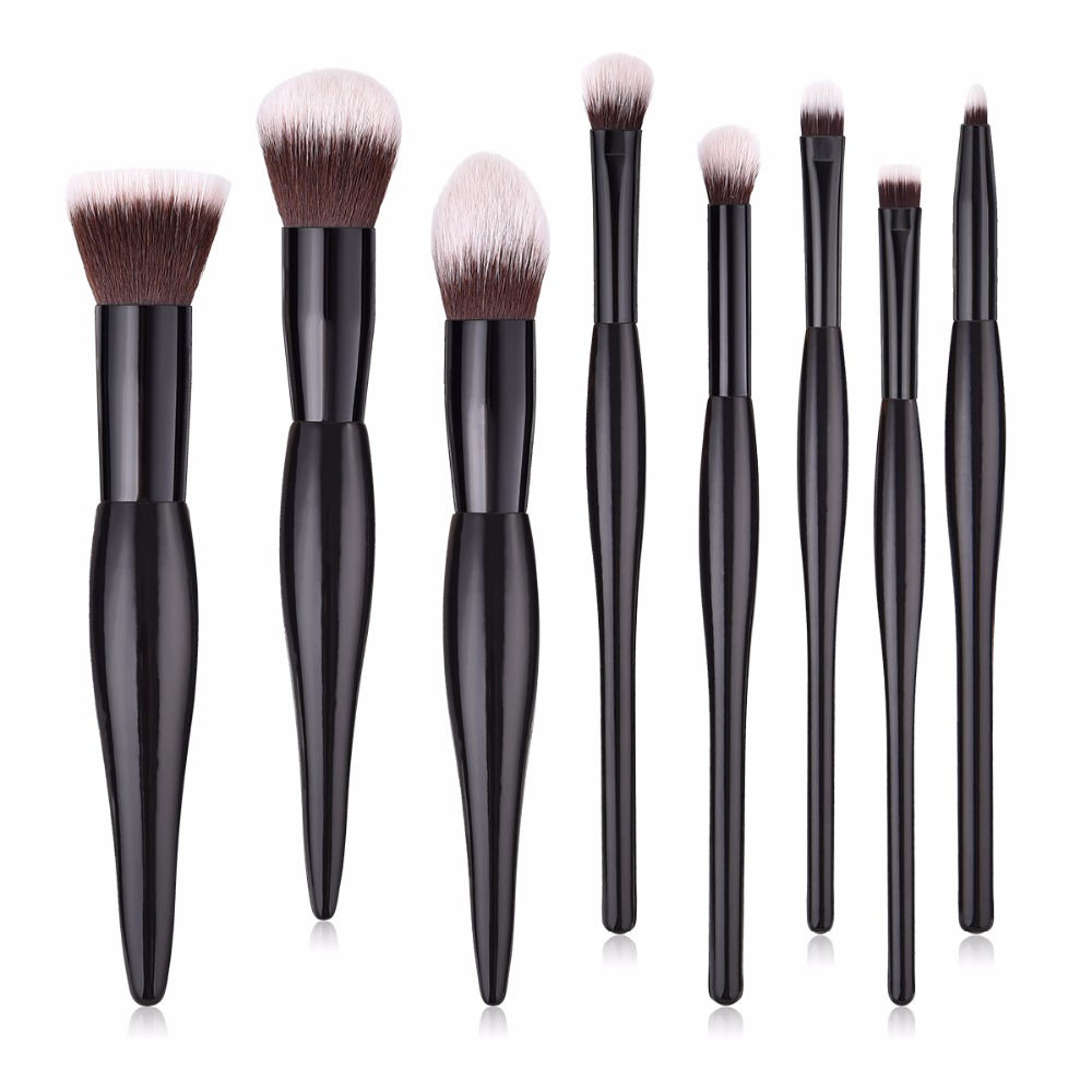 

2019 8Pcs Wood Makeup Brushes Set Powder Foundation Blush Blending Eye shadow Lip Cosmetic Beauty Make Up Brush tool set ENNKE