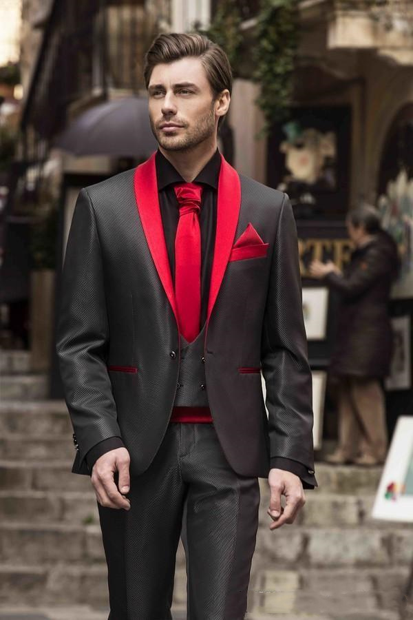 

Handsome Groomsmen Shawl Lapel Groom Tuxedos Mens Wedding Dress Man Jacket Blazer Prom Dinner 3 Piece Suit(Jacket+Pants+Tie+Vest) B29, Same as image