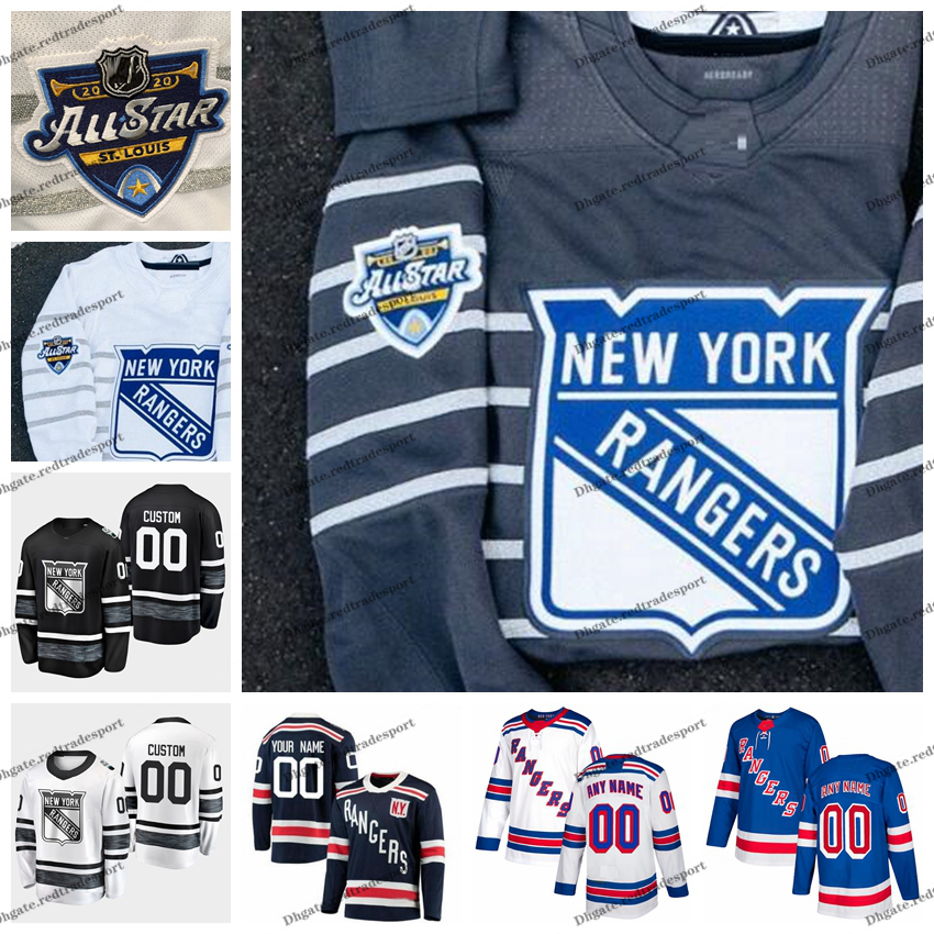 

2020 All Star Game 20 Chris Kreider 10 Artemi Panarin Henrik Lundqvist Customize New York Rangers Hockey Jersey Zibanejad Strome Kaapo Kakko, Black;red