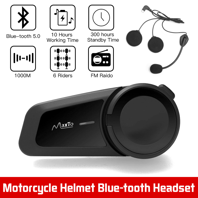 

VCOROS New Upgraded Version M2 Wireless Motorcycle Helmet Bluetooth Headset Real-time 6 People Group Intercom With Voice Prompt