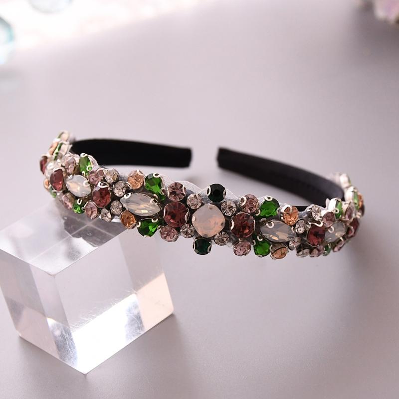 

TRiXY FG02 Colorful Gem Baroque Headbands For Opal Wedding Hair Accessories Crystal Headband for Girls Crown Hairband Head Hoop