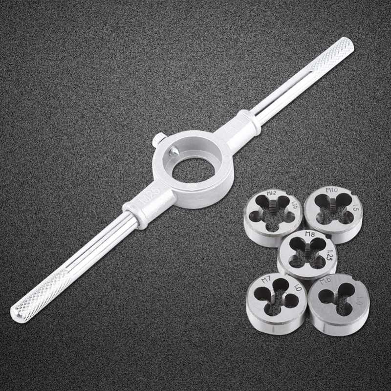 

6PCS/Set Metric Die Wrench Kit Thread Processing Threading Tapping Hand Tooll