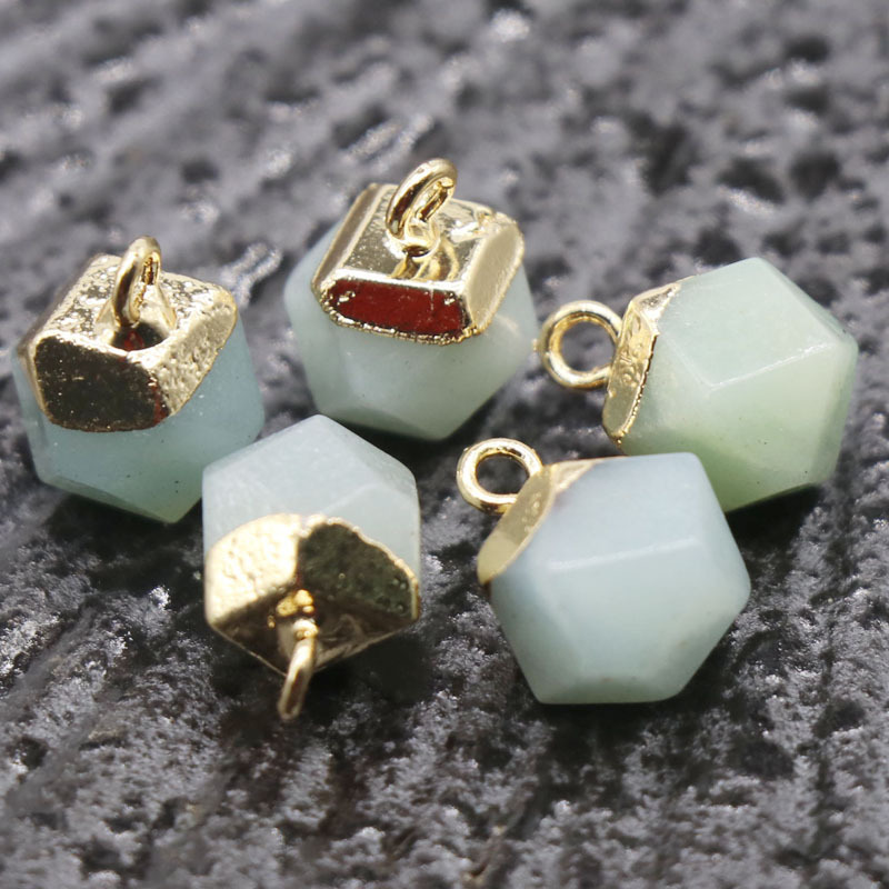 

Electroplated Phnom Penh Octagon Pendant Natural Crystal Chakra Pearl DIY Necklace Jewelry Making Unisex