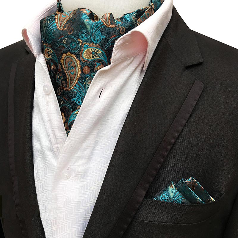 DiBanGu Mens Polka Dot Necktie Woven Tie Handkerchief Silk Pocket Square Set Party Prom