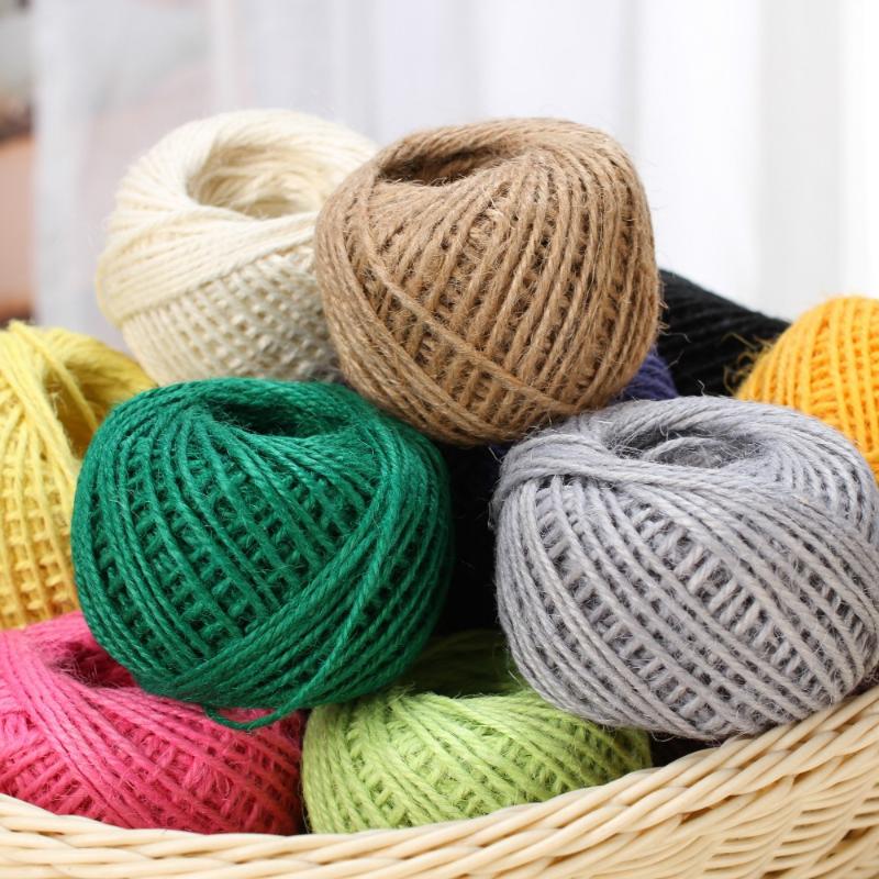 

12 Rolls/lot Dia 2mm 50M/Roll Natural Jute Twine Burlap String Rope DIY Wrapping Cords Thread Mix Colors, Black
