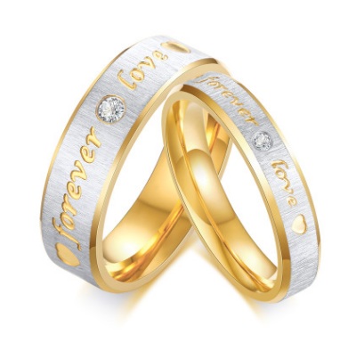 

Ring With Side Stones Hot sell women and men ring couple ring fashion diamond stainless steel rings of the forever love jewerly gift for girl and boy
