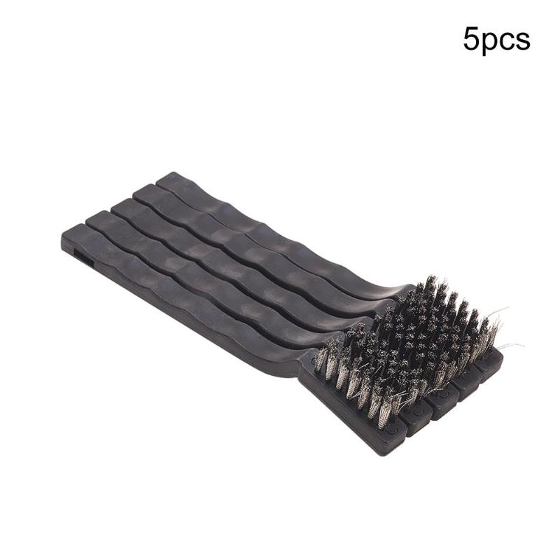 

New 2pcs/5pcs/10pcs Stainless Steel Wire Cleaning Brush 17cm Total Length 1.3cm Working Height Steel Wire Brush Plastic Handle