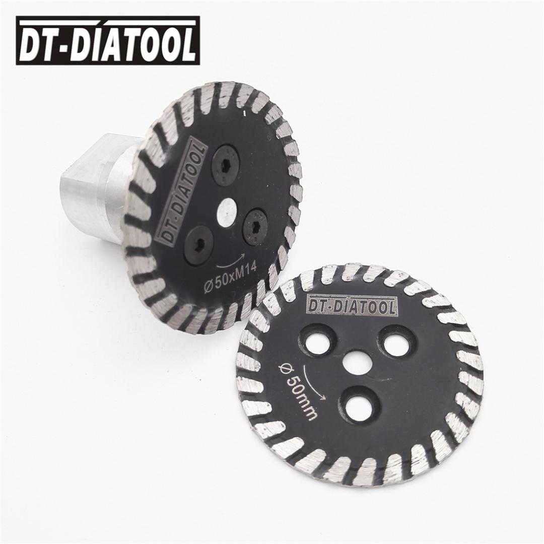 

DT-DIATOOL 2pcs Mini Diamond cutting disc Hot pressed saw blade 1pc removable M14 flange carving stone marble concrete