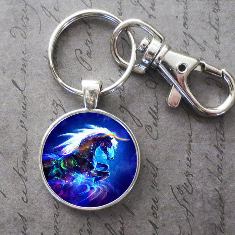 

Beautiful Art Horse Key Ring Key Chain Buckle Glass Crystal Pendant Birthday Festival Anniversary Gift Keyrings Charms Wholesale