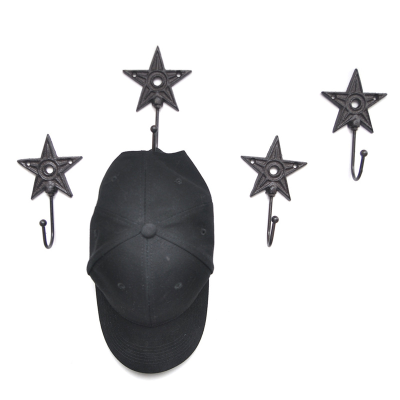 

2pc/lot French single hook hanger star wall Hanging Rack Retro Creative decoration Key Clothes towels cap Storage Organization