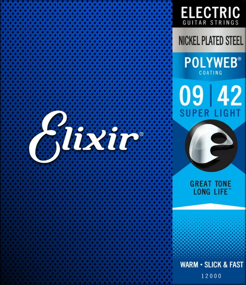 

1 set 12000 Elixir Electric Polyweb Super Light Guitar Strings 009-042