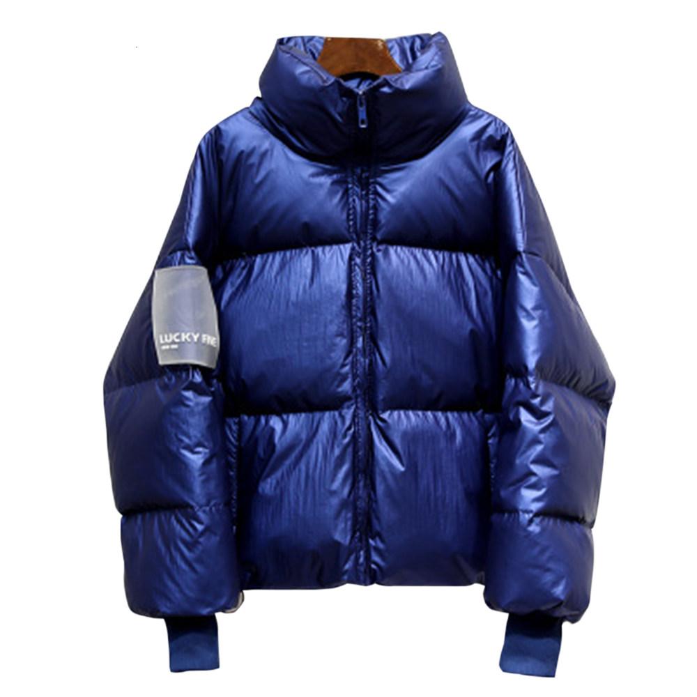 

Winter Jacket Women Solid Stand Collar Parka Coat Warm Plus Size Overcoat Female Parkas Woman Puffer Jacket, Blue