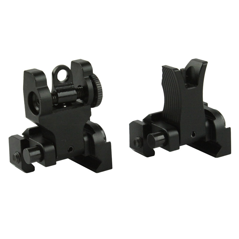 

Troy Industries tactical Metal Front&Rear Folding Battlesight Back Up sight for M4 AR15 No Marking, Black