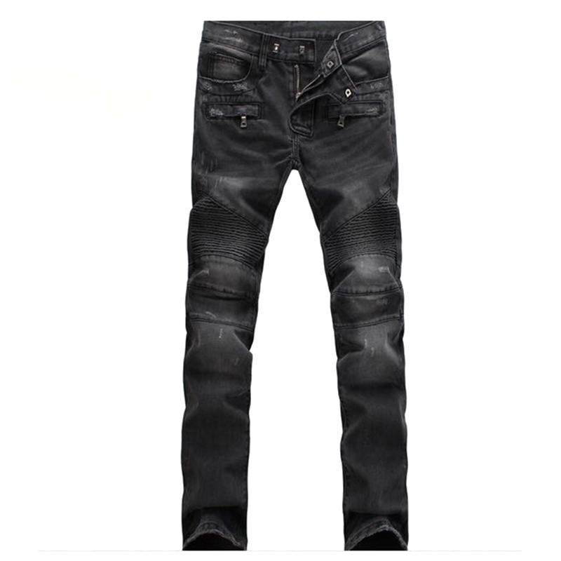 

Retro rock hole men slim version motorcycle jeans cotton stretch brand motorcycle men denim trousers trousers plus size, 1711