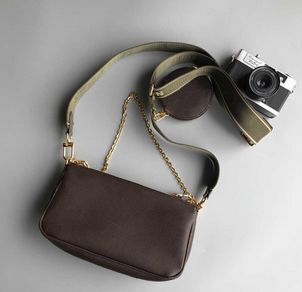 

M44823 TOP purse handbag women shoulder bags L flower 3 pcs women chain strap shoulder pruses bag Shoulder Bags #5188, Red