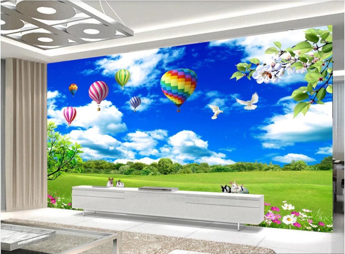 

3d room wallpaper custom photo mural Blue sky and white cloud scenery TV background wall wallpaper for walls 3 d, Non-woven fabric