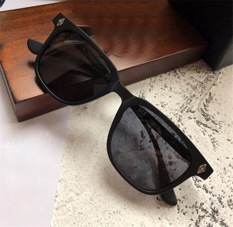 

New popular retro men sunglasses CALL punk style designer retro square frame with leather box coating reflective anti-UV lens top quality