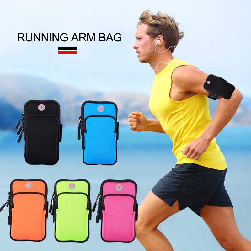 

Fitness Arm Bag Nylon Pockets Running Phone Case Bag Arm Package Mountaineering Gym Band Workout Sport Riding Wrist Wrap, Black