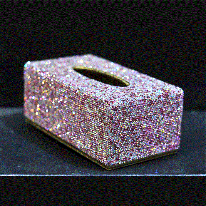 

Beautiful Home Office Toilet Paper Cover Case Bling Bling Car Tissue Box with Glitter Crystals Pink White Gold for Women