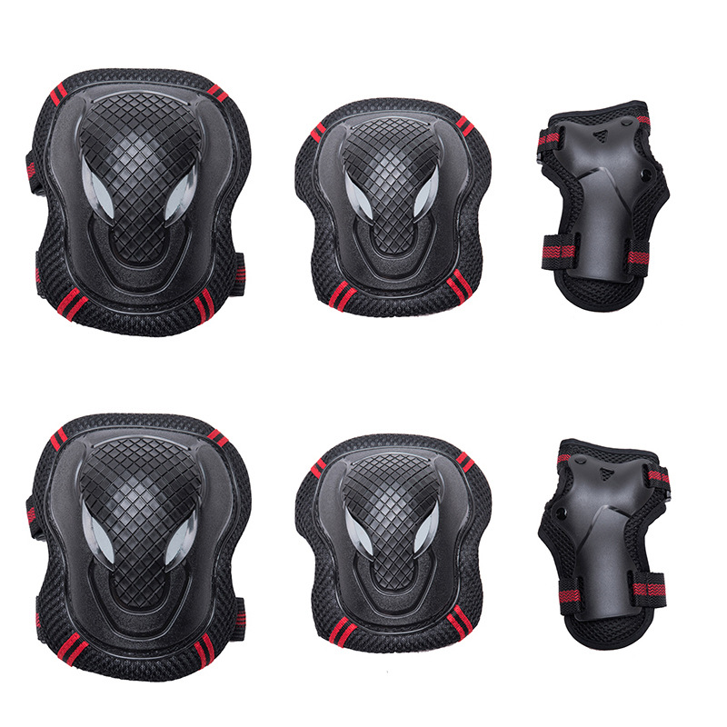 

6pcs each set Adult Children Knee&Elbow Pads protective gears for skateboard Bicycle Ice Inline Roller Skate Protector Kids Scooter, Red