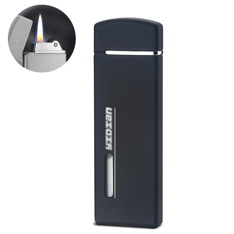 

Creative Mini Gas Lighter Grinding Wheel Flame Lighers Visible Gas Display Window Metal Cigarette Lighter