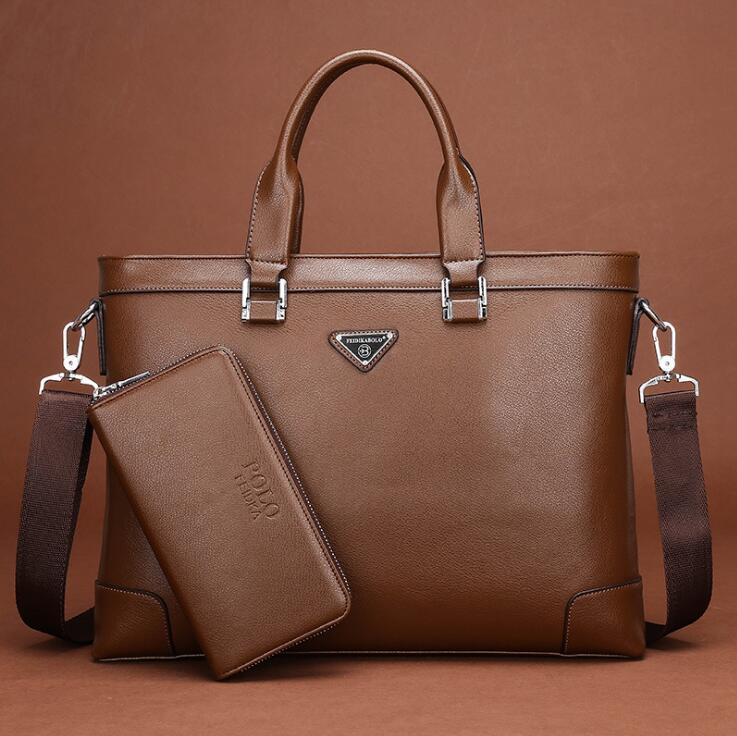 

wholesale men handbag large capacity horizontal leathers business briefcase vertical versatile mens handbags fashion leather shoulder bags, Brown3