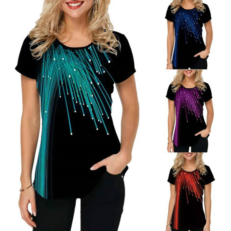 

Aimsnug Big Women Size 4xl 5xl Fashion Printed Tops Lapel Neck Short Sleeve Tunic Tees 2020 Summer Female Casual Loose T-shirt, Orange