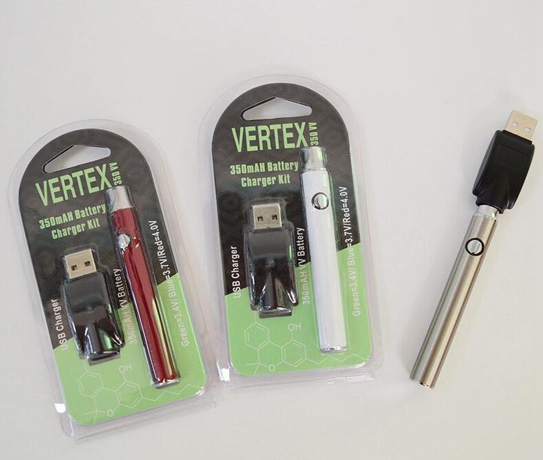 

Preheat Battery Blister Pack 5 Colors 350mAh Vertex Preheating Variable Voltage Battery for Thick Oil Atomizer Tank CE3 G2 Vapes