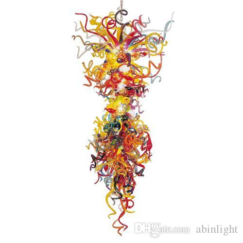 

Colorful Blown Glass Creative Chandelier Luxury and Long Murano Art Glass Pendant Lamps for Wedding Decoration ,LR1133