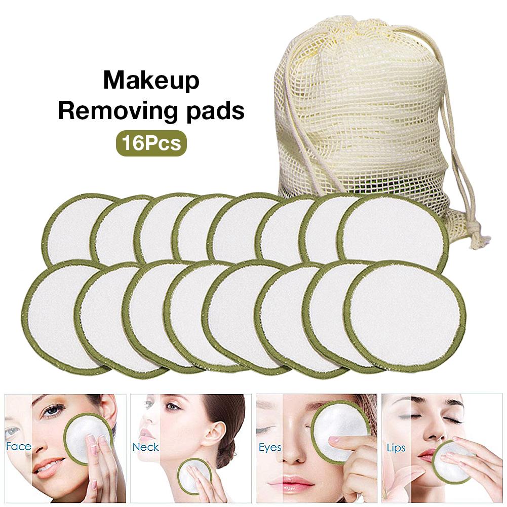 

New Bamboo Reusable Organic Cotton Pads Makeup Remover Washable Facial Cleansing Microfiber Makeup Remover Or Sensitive Skin 30P