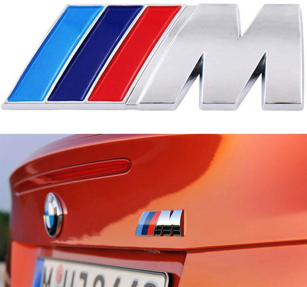 

BMW M Power Badge Tri Color, Rear Emblem Car Decal Logo Sticker for BMW 1 3 5 7 Series E30 E36 E46 E34 E39 E60 E65 E38 X1 X3 X5 X6 Z3 Z4