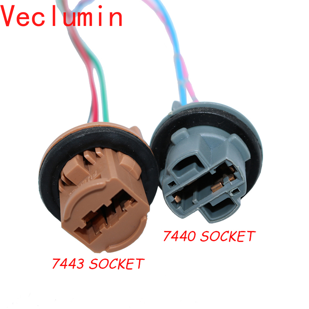 

2PCS T20 Connector 10CM 7443 Car Lamp Cable 7440 Auto Bulb Wire 580 W21/5W Light LED Bulbs Socket