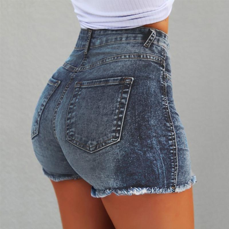 Sexy Summer Denim Shorts Femmes Taille Haute Jean Shorts Femme Push Up Casual Skinny Jeans Avec Poches Plus La Taille