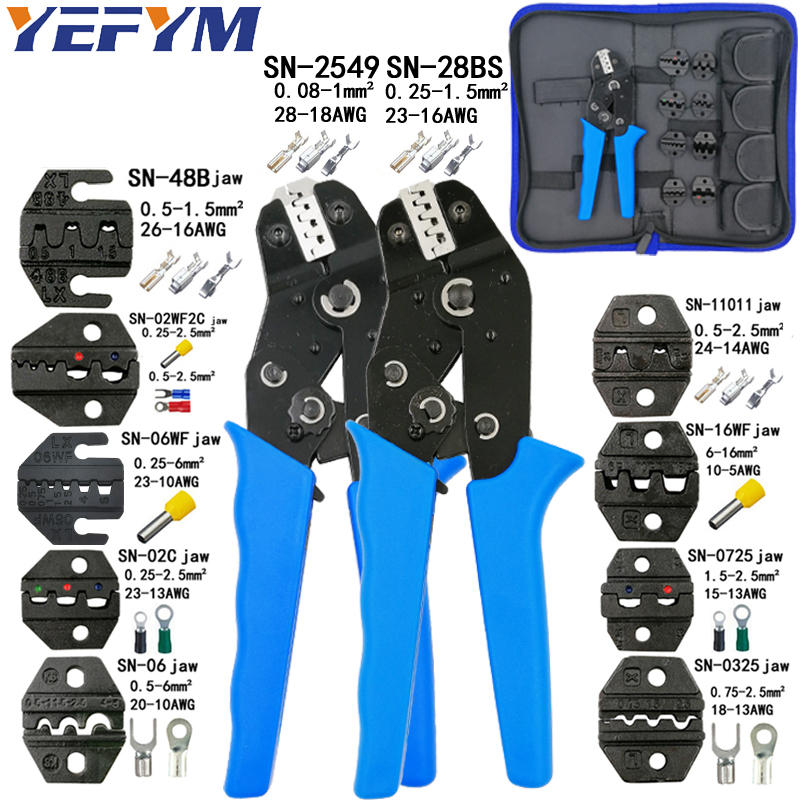 

Crimping tools pliers set for XH2.54 pulg/tubular/tube/insulated terminals SN-28BS SN-2549 8 jaw kit electrical pressing pliers