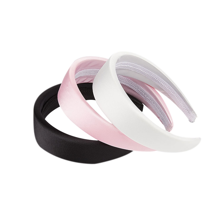 

4cm Thick Sponge Plastic Pad Hoop Hair Headwear Width Personality Handmade Satin Headbands Party Gift Girls