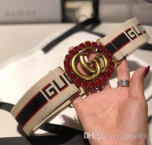 

Letter buckle fashion belts classic genuine Elastic webbing belt for women Color bar pattern belt female dress belts fashion womens strap, Black
