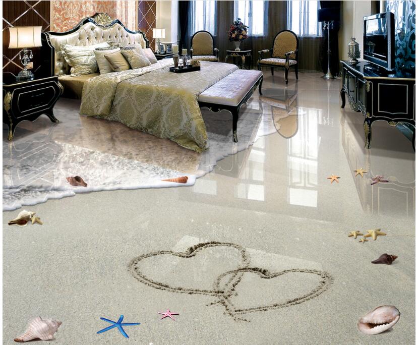 

3d pvc flooring custom photo Waterproof floor wall sticker Beach starfish shell bathroom home decor painting 3d wall murals wallpaper, White