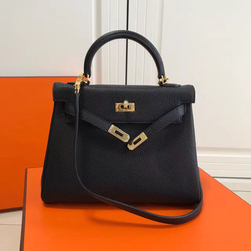 

Cowhide 25cm Genuine With Bags Shoulder Lock Lady Women Classic Golden Hardware Factory Totes Leather Fashion Handbag Wholesale 28cm 32 Vhqb, Black