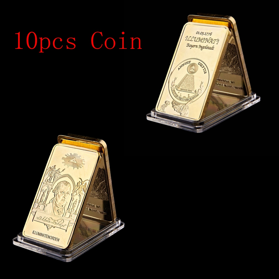 10pcs 1776 Masonic Craft Novus Ordo Seclorum Freemasonry Illuminati Symbol Rare Bar Collect-image-531440059