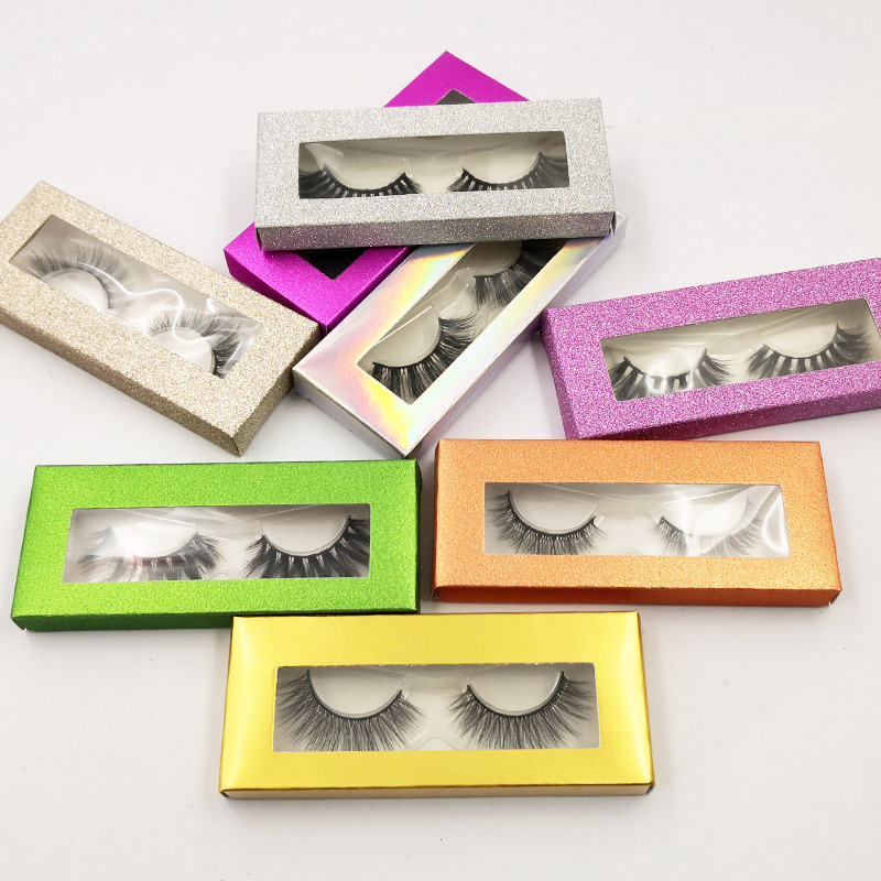 

3D Faux Mink Eyelashes With Paper Box Natural Long Thick Cross Eye Lash Dramatic False Eyelash OEM/custom/private Logo Can GGA3044-1