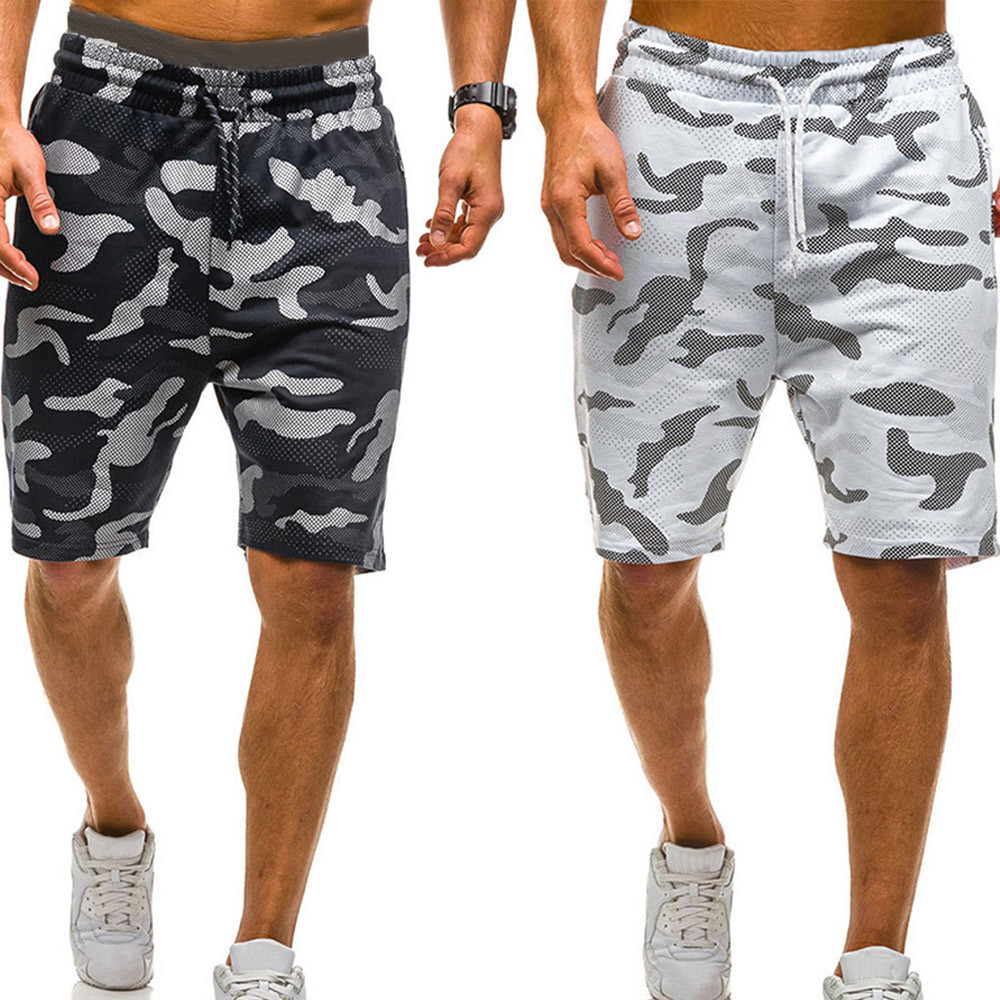 

Januarysnow New Men Camouflage Shorts Casual Male Hot Sale Military Cargo Shorts Knee Length Mens Summer Short Pants Homme, White
