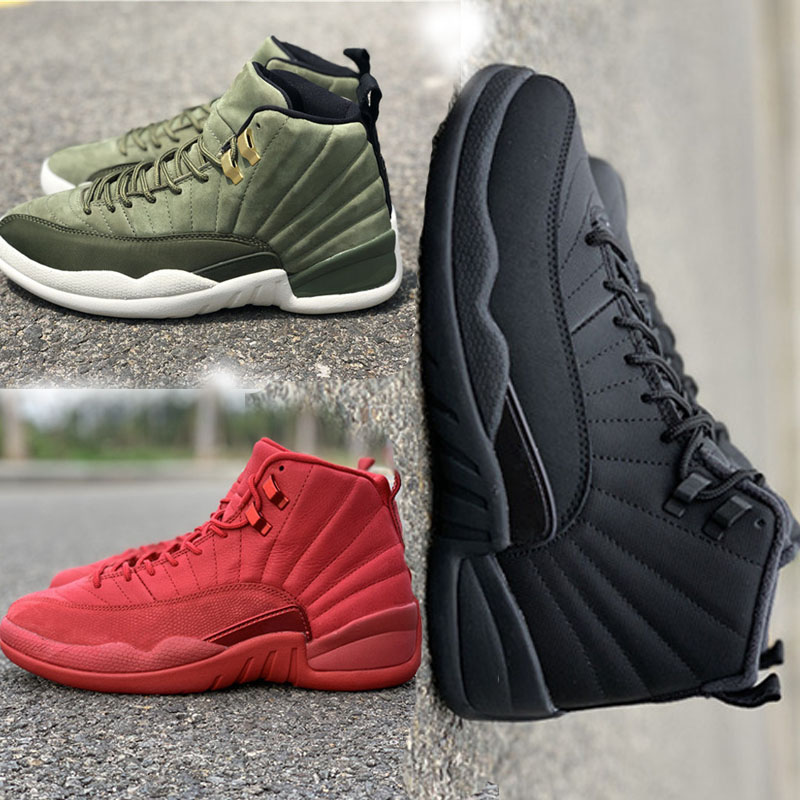

2019 new Top Quality 12 Men Gym Bulls12s Red Basketball Shoes Night Carbon Fiber Men Trainers Taxi Wheat Winterized Bred Dark Grey, Color-1