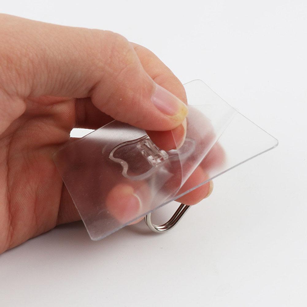 

10Pcs Waterproof Transparent Viscose Hanging Hook for Kitchen Bathroom 6*6*2CM Kitchen Accessories