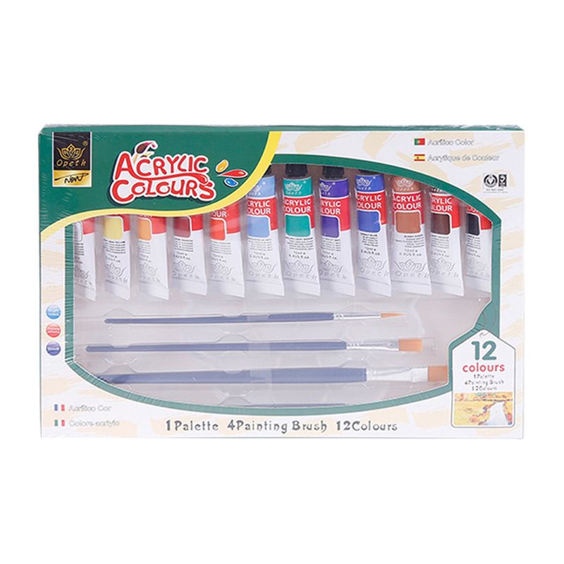 

12 Color 12ml Tubes Artist Non Toxic Rich Pigments Colors Perfect for Kids Adult