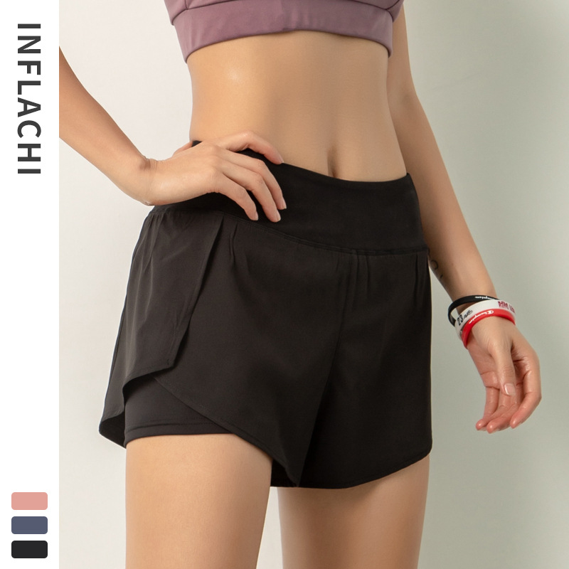 

New Fitness Shorts Women Summer Night Running Reflective Anti-riot Sports Leisure Quick-drying Running Breathable, Black