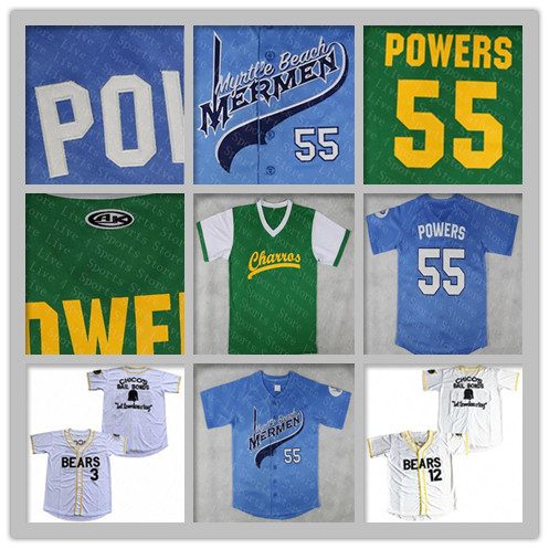 

Mexican Charros Movie Baseball Jerseys 55 Kenny Powers Men Vintage Chico's Bail Bonds Bad News Bears 12 Tanner Boyle 3 Kelly Leak Jersey, Black