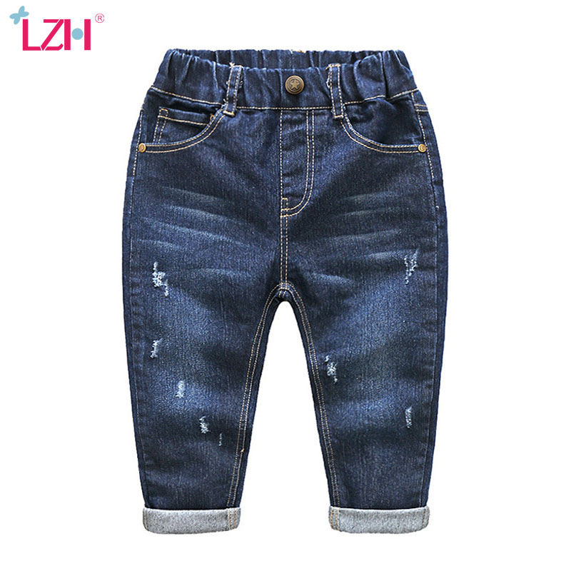 

2020 Autumn Boys Jeans Spring Children's Pants Fashion Toddler Baby Boys Jeans Casual Long Pants Korean Kids Trousers 0-6 Year, Dark blue